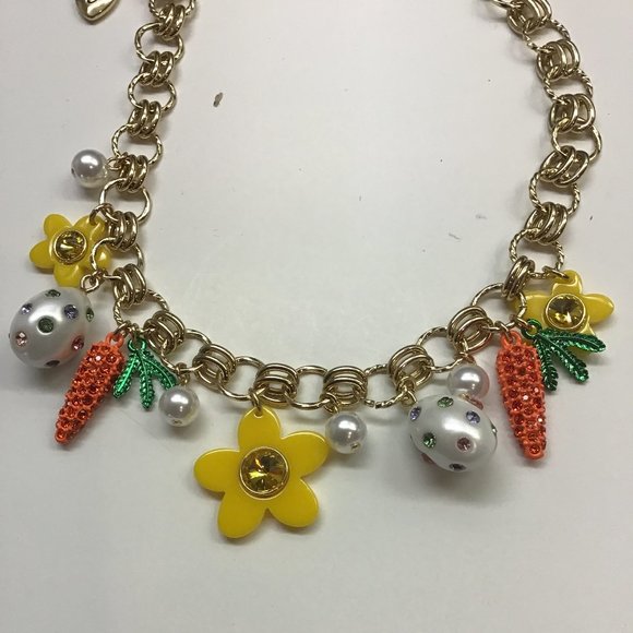 Betsey Johnson New Easter Charm Necklace - Picture 2 of 5